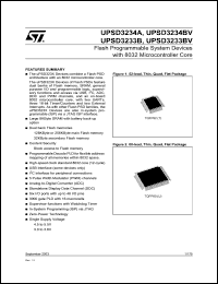 UPSD3233BV datasheet: FLASH PROGRAMMABLE SYSTEM DEVICE WITH 8032 MICROCONTROLLER CORE AND 64KBIT SRAM UPSD3233BV