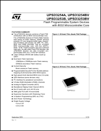 UPSD3254 datasheet: FLASH PROGRAMMABLE SYSTEM DEVICES WITH 8032 MICROCONTROLLER CORE AND 256KBIT SRAM UPSD3254