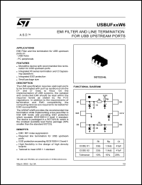 USBUF01W6 datasheet: EMI FILTER AND LINE TERMINATION FOR USB UPSTREAM PORTS USBUF01W6