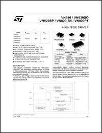 VN820PT13TR datasheet: HIGH SIDE DRIVER VN820PT13TR