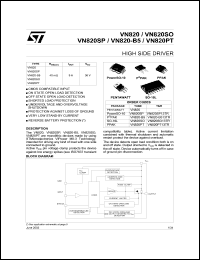 VN820SO datasheet: HIGH SIDE DRIVER VN820SO