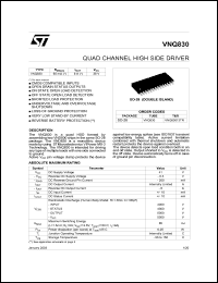 VNQ83013TR datasheet: QUAD CHANNEL HIGH SIDE DRIVER VNQ83013TR