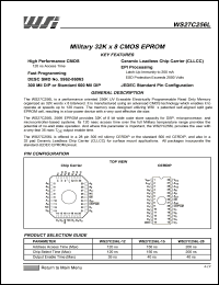 WS27C256L datasheet: WS27C256L MILITARY 32K X 8 CMOS EPROM WS27C256L