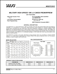 WS57C51C- datasheet: WS57C51C MILITARY HIGH SPEED 16K X 8 CMOS PROM/RPROM WS57C51C-