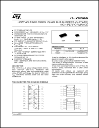 74LVC244AM datasheet: LOW VOLTAGE CMOS OCTAL BUS BUFFER (3-STATE) HIGH PERFORMANCE 74LVC244AM