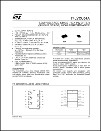 74LVCU04ATTR datasheet: LOW VOLTAGE CMOS HEX INVERTER HIGH PERFORMACE 74LVCU04ATTR