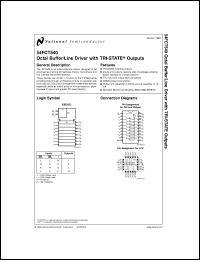 5962-89767012A datasheet: Octal Buffer/Line Driver with TRI-STATE Outputs 5962-89767012A