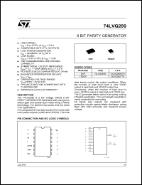 74LVQ280M datasheet: 8 BIT PARITY GENERATOR 74LVQ280M