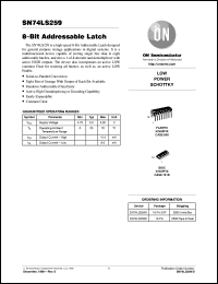 SN74LS259MEL datasheet: 8-Bit Addressable Latch SN74LS259MEL