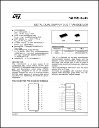 74LVXC4245M datasheet: OCTAL DUAL SUPPLY BUS TRANSCEIVER 74LVXC4245M