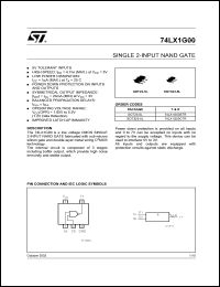 74LX1G00CTR datasheet: LOW VOLTAGE SINGLE 2-INPUT NAND GATE 74LX1G00CTR