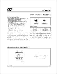 74LX1G02STR datasheet: LOW VOLTAGE SINGLE 2-INPUT NOR GATE 74LX1G02STR