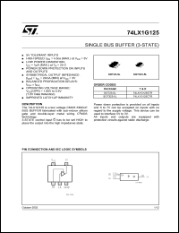 74LX1G125CTR datasheet: LOW VOLTAGE SINGLE BUS BUFFER (3-STATE) 74LX1G125CTR