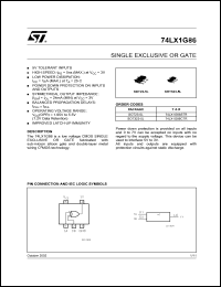 74LX1G86CTR datasheet: LOW VOLTAGE SINGLE EXCLUSIVE OR GATE 74LX1G86CTR