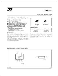 74V1G04CTR datasheet: SINGLE INVERTER 74V1G04CTR