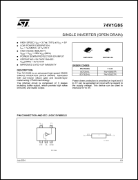 74V1G05STR datasheet: SINGLE INVERTER (OPEN DRAIN) 74V1G05STR