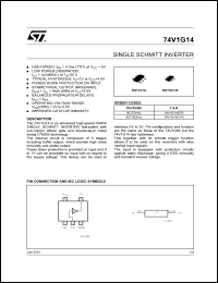 74V1G14CTR datasheet: SINGLE SCHMITT INVERTER 74V1G14CTR