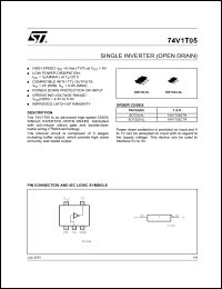 74V1T05STR datasheet: SINGLE INVERTER (OPEN DRAIN) 74V1T05STR