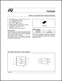 74V2G05CTR datasheet: TRIPLE INVERTER (OPEN DRAIN) 74V2G05CTR