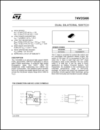 74V2G66STR datasheet: DUAL BILATERAL SWITCH 74V2G66STR