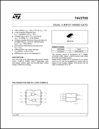 74V2T00CTR datasheet: DUAL 2-INPUT NAND GATE 74V2T00CTR