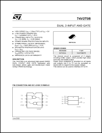 74V2T08STR datasheet: DUAL 2-INPUT AND GATE 74V2T08STR