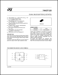 74V2T125STR datasheet: DUAL BUS BUFFER (3-STATE) 74V2T125STR