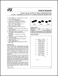 74VCX1632245TB datasheet: 16-BIT DUAL SUPPLY BUS TRANSCEIVER LEVEL TRANSLATOR WITH A SIDE SERIES RESISTOR 74VCX1632245TB