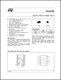 74VHC00MTR datasheet: QUAD 2-INPUT NAND GATE 74VHC00MTR