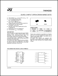 74VHC03MTR datasheet: QUAD 2-INPUT OPEN DRAIN NAND GATE 74VHC03MTR