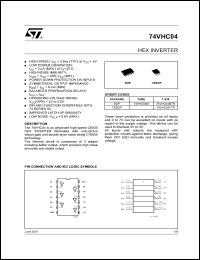 74VHC04MTR datasheet: HEX INVERTER 74VHC04MTR