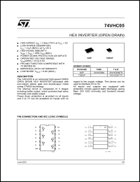 74VHC05M datasheet: HEX INVERTER (OPEN DRAIN) 74VHC05M