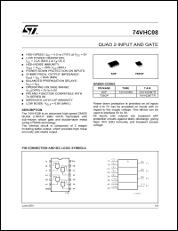 74VHC08M datasheet: QUAD 2-INPUT AND GATE 74VHC08M