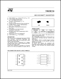 74VHC14MTR datasheet: HEX SCHMITT INVERTER 74VHC14MTR