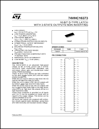74VHC16373TTR datasheet: 16-BIT D-TYPE LATCH WITH 3-STATE OUTPUTS NON INVERTING 74VHC16373TTR