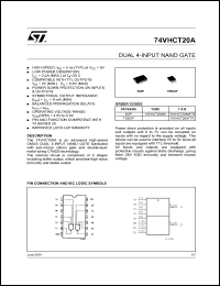 74VHCT20AM datasheet: DUAL 4-INPUT NAND GATE 74VHCT20AM