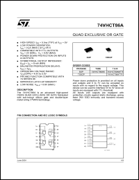 74VHCT86ATTR datasheet: QUAD EXCLUSIVE OR GATE 74VHCT86ATTR