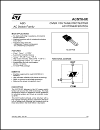 ACST8-8CFP datasheet: OVER VOLTAGE PROTECTED AC POWER SWITCH ACST8-8CFP