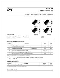 BAR18FILM datasheet: SMALL SIGNAL SCHOTTKY DIODES BAR18FILM