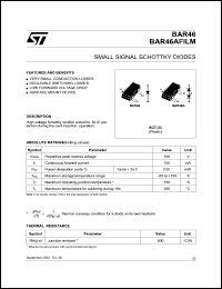 BAR46AFILM datasheet: SMALL SIGNAL SCHOTTKY DIODES BAR46AFILM