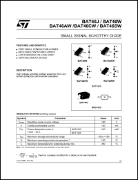 BAT46AWFILM datasheet: SMALL SIGNAL SCHOTTKY DIODE BAT46AWFILM