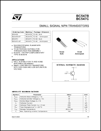 BC547C-AP datasheet: SMALL SIGNAL NPN TRANSISTORS BC547C-AP