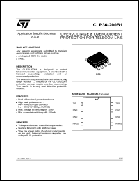 CLP30-200B1 datasheet: OVERVOLTAGE & OVERCURRENT PROTECTION FOR TELECOM LINE CLP30-200B1