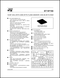 DATASHEET datasheet: ST10F168 - 16-BIT MCU - 8KB RAM - 256KB FLASH MEMORY - 111 I/O - 1 CAN 2.0B INTERFACE DATASHEET