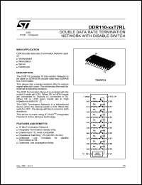 DDR110-56T7RL datasheet: DOUBLE DATA RATE TERMINATION NETWORK WITH DISABLE SWITCH DDR110-56T7RL