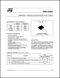 DMV1500H datasheet: DAMPER + MODULATION DIODE FOR VIDEO DMV1500H