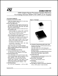 DSM2190F4V datasheet: DSM (DIGITAL SIGNAL PROCESSOR SYSTEM MEMORY) FOR ANALOG DEVICES ADSP-2191 DSPS (3.3V SUPPLY) DSM2190F4V