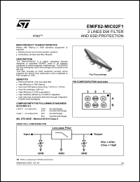 EMIF02-MIC02F1 datasheet: 2 LINES EMI FILTER AND ESD PROTECTION EMIF02-MIC02F1