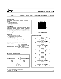 EMIF08-2005QEJ datasheet: EMI FILTER INCLUDING ESD PROTECTION EMIF08-2005QEJ