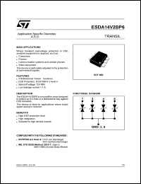 ESDA14V2BP6 datasheet: TRANSIL ESDA14V2BP6